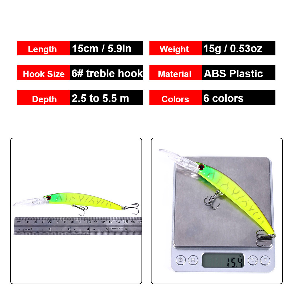 1 pièces 15 cm 15g plongée pro - Fishing Lure Crankbait avis et prix
