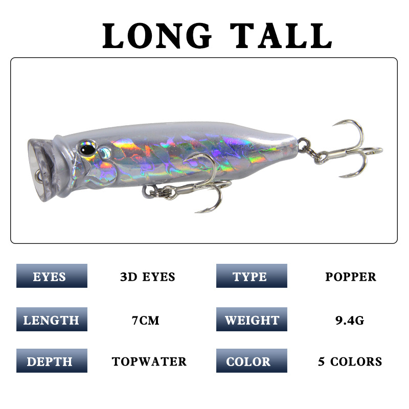 Lot de 5 leurres de pêche flot - Fishing Lure Popper avis et prix